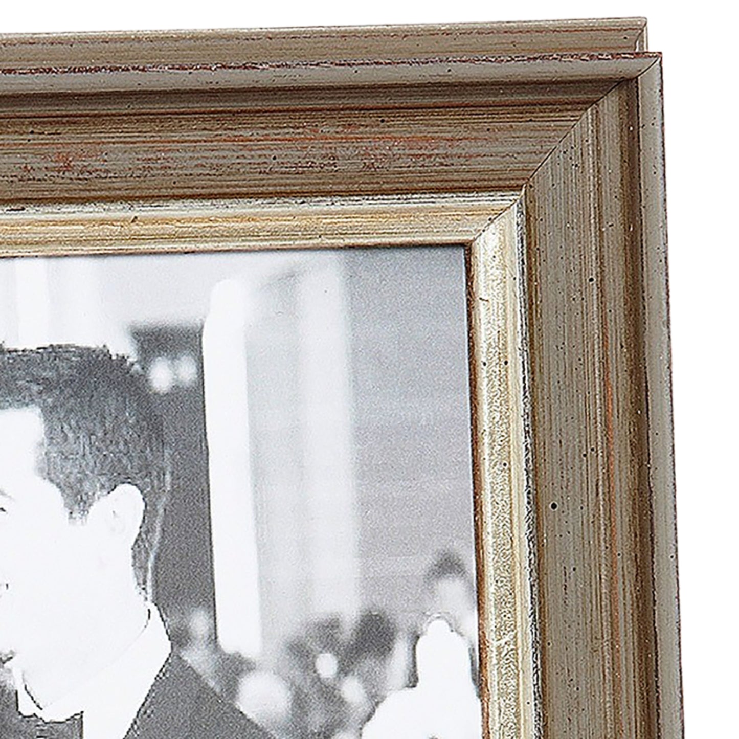 Gray With Gold & Silver Leaf Medium Width Table Top Frame