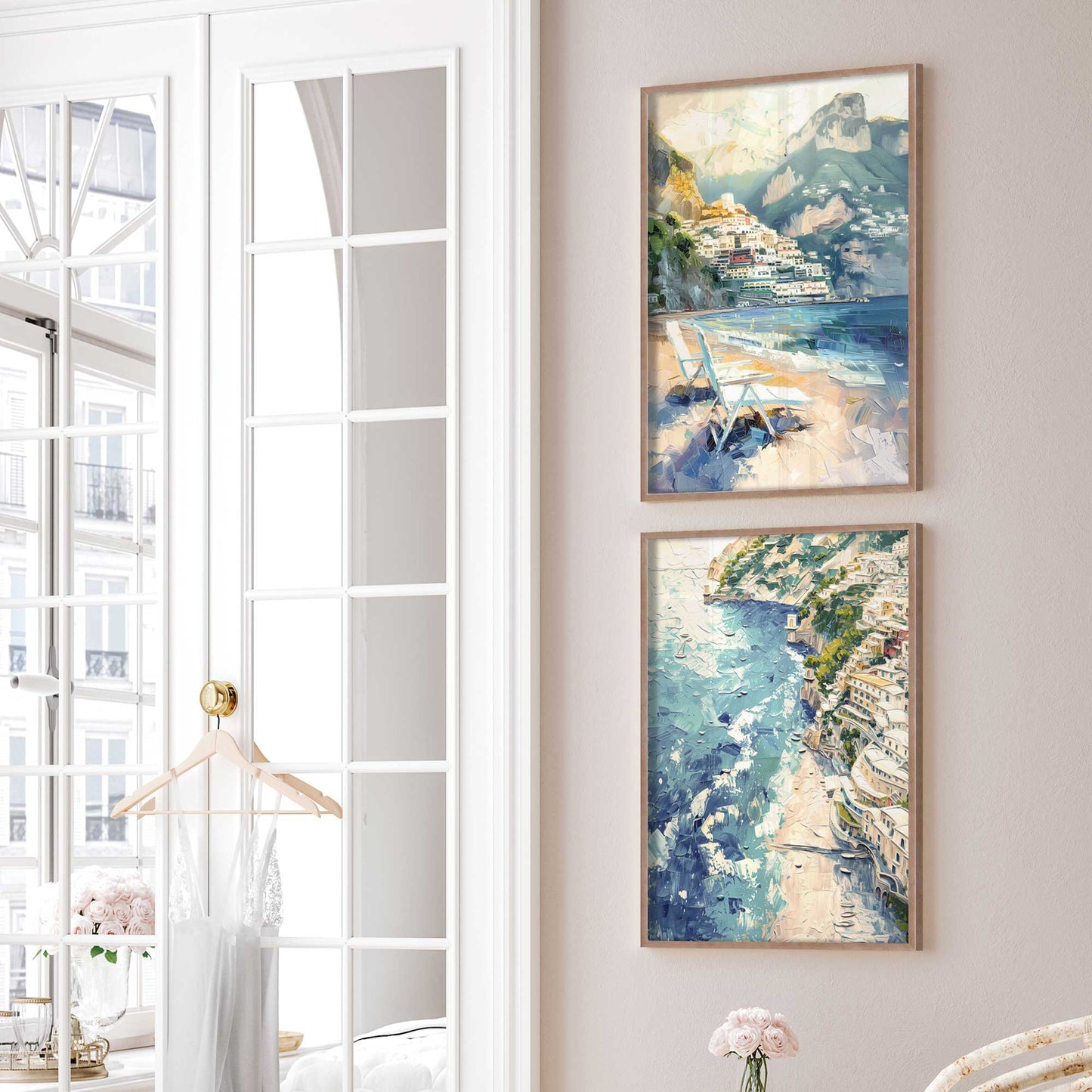 Positano Beachfront Serenade Set of 2 Print on Archival Matte Paper