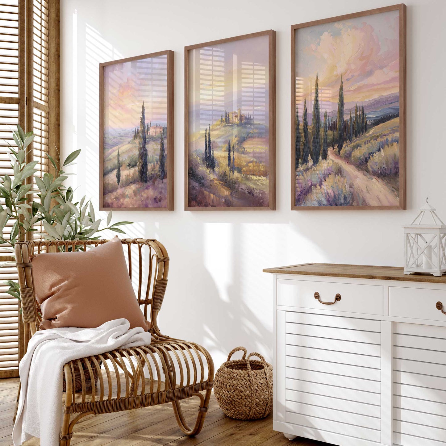 Tuscan Sunrise Splendor Set of 3 Print on Archival Matte Paper