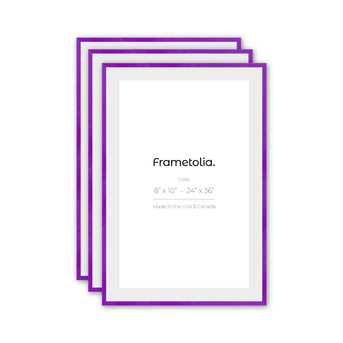 Plum Purple Aurora Wall Frame, Set of 3