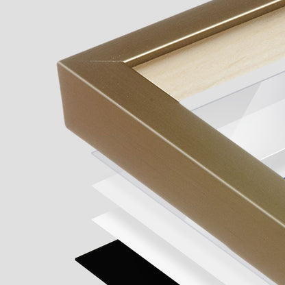 Brushed Gold Narrow Width Wall Frame