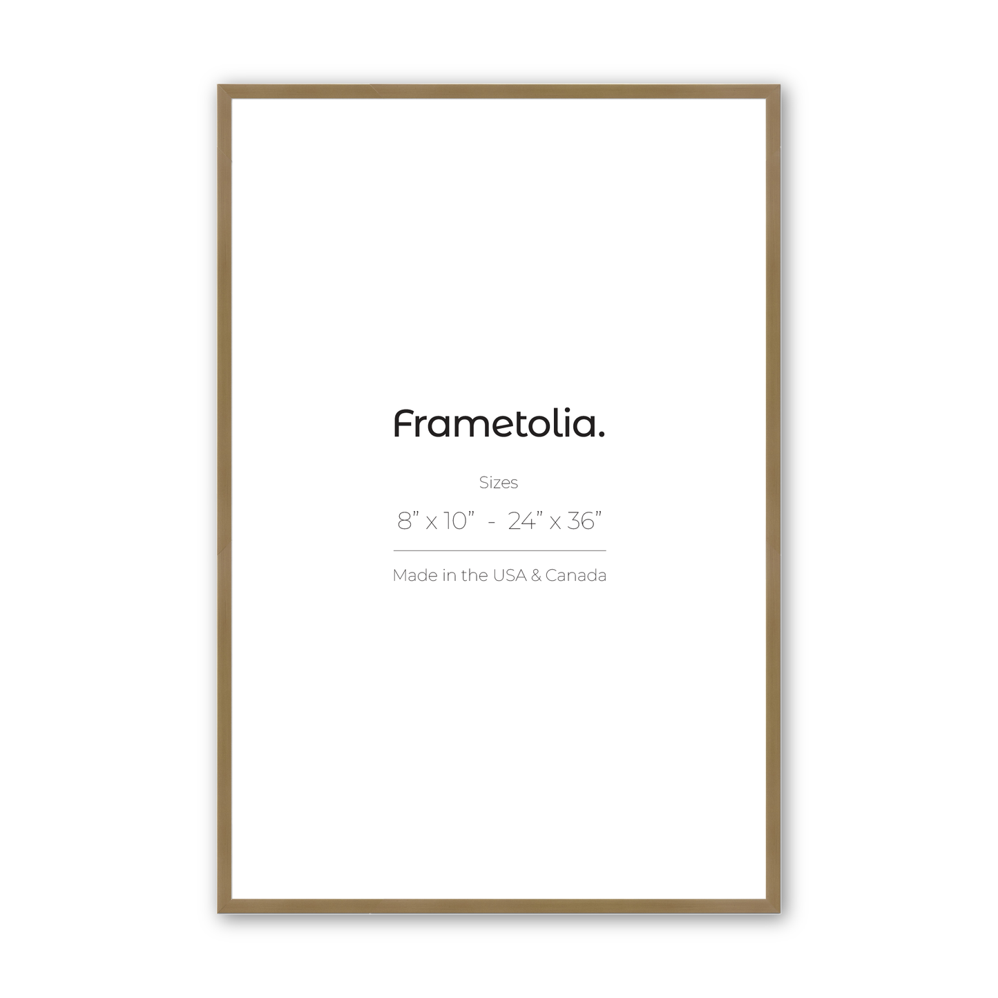 Brushed Gold Narrow Width Wall Frame