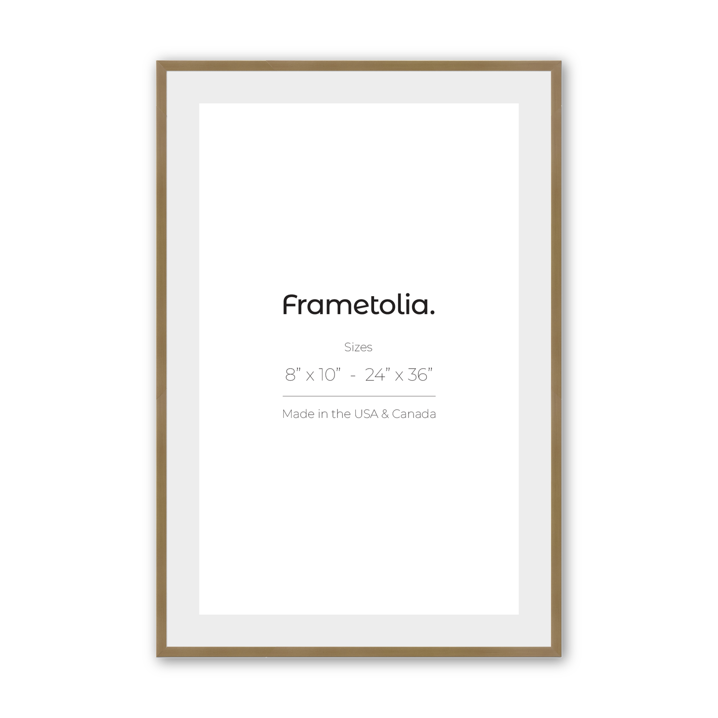 Brushed Gold Narrow Width Wall Frame