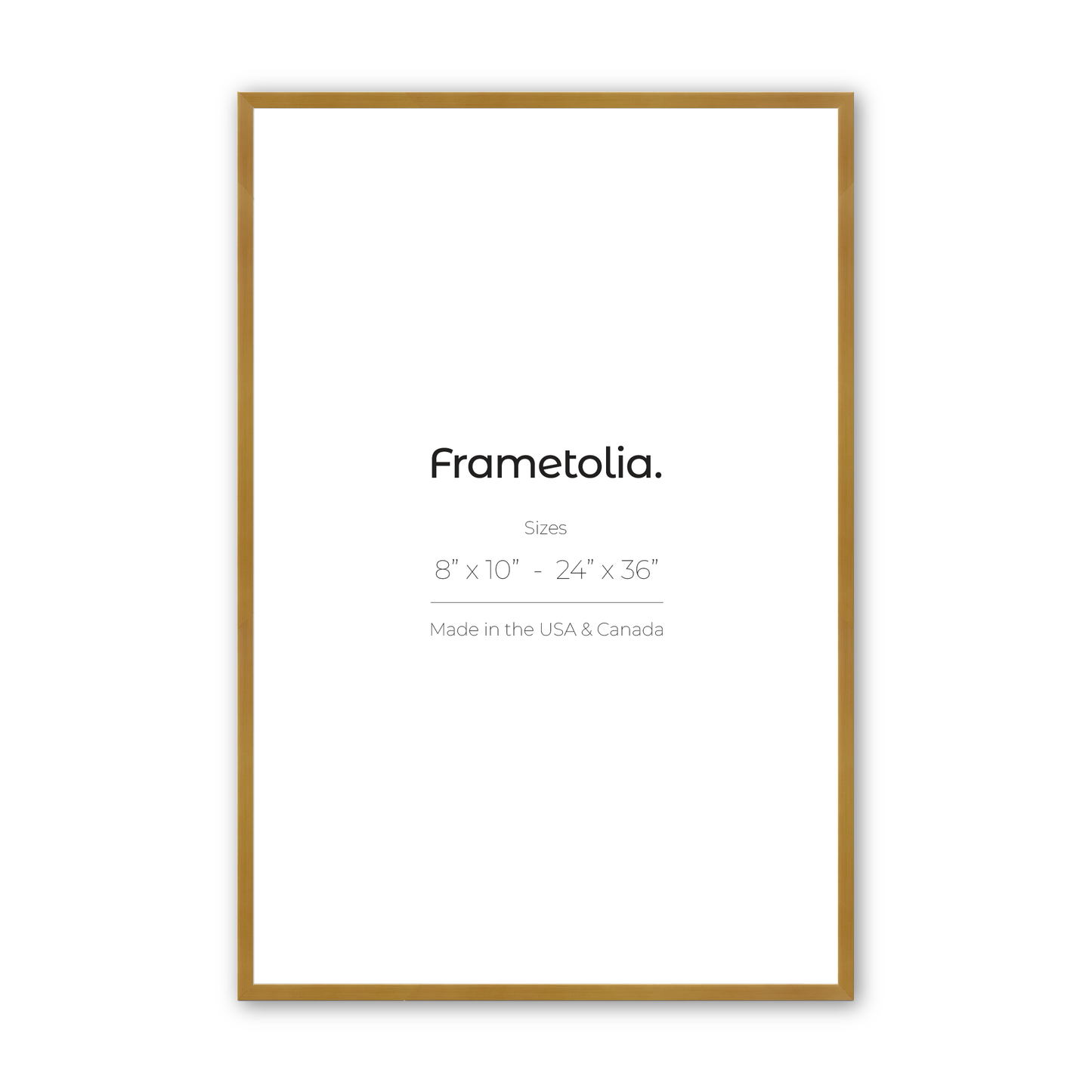 Polished Gold Narrow Width Wall Frame