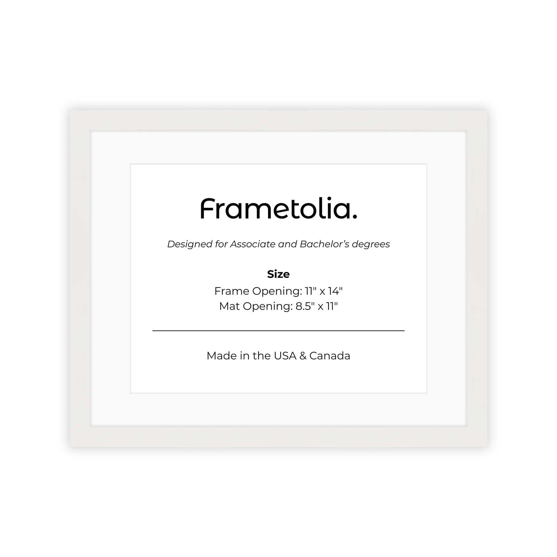11" x 14" Opaque White Manhattan  Diploma Frame with mat -  8.5 x 11 opening