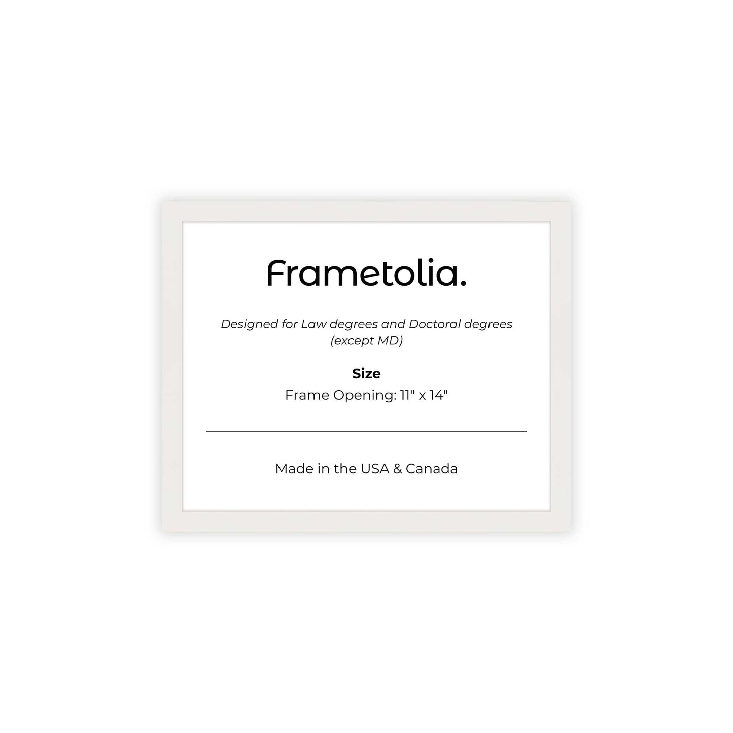 11" x 14" Opaque White Manhattan  Diploma Frame - No Mat