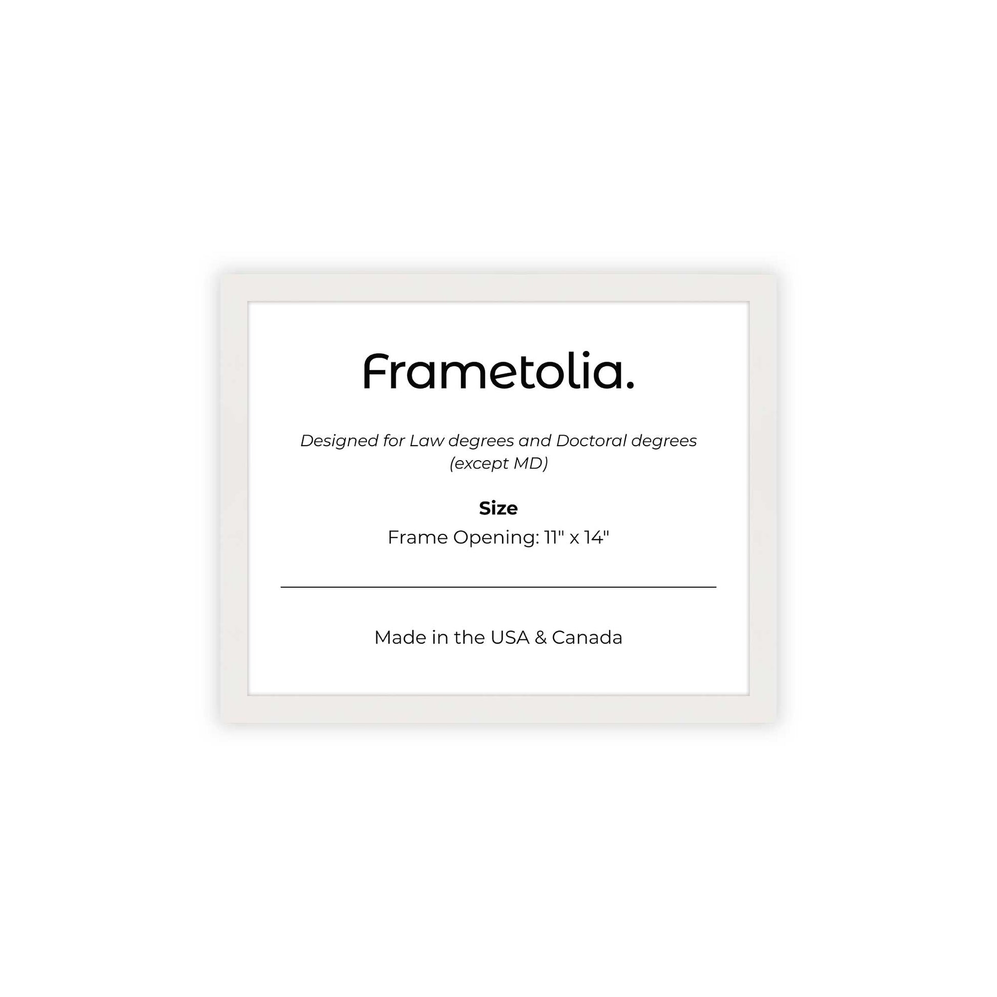 11" x 14" Opaque White Manhattan  Diploma Frame - No Mat