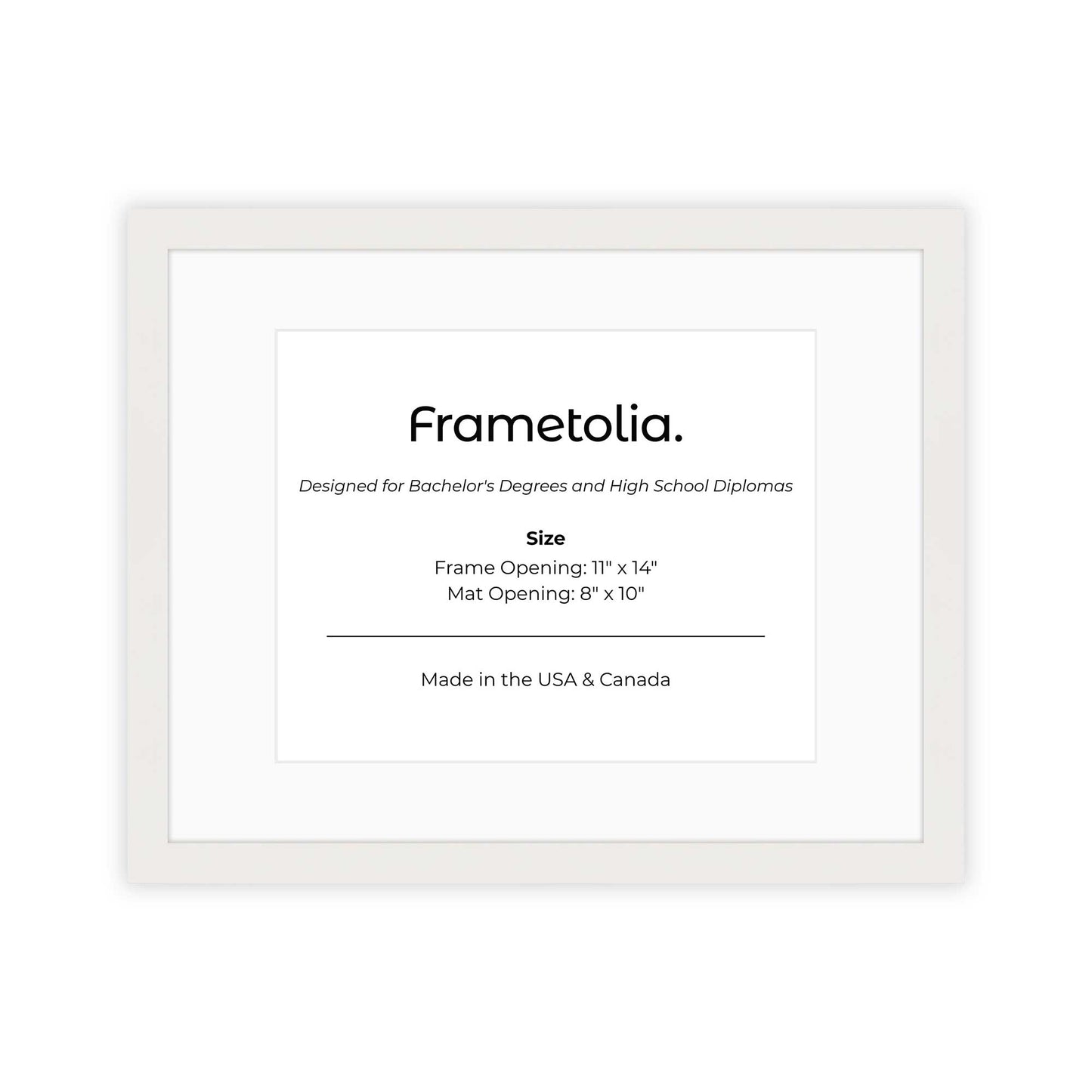 11" x 14" Opaque White Manhattan  Diploma Frame with Mat - 8 x 10 opening