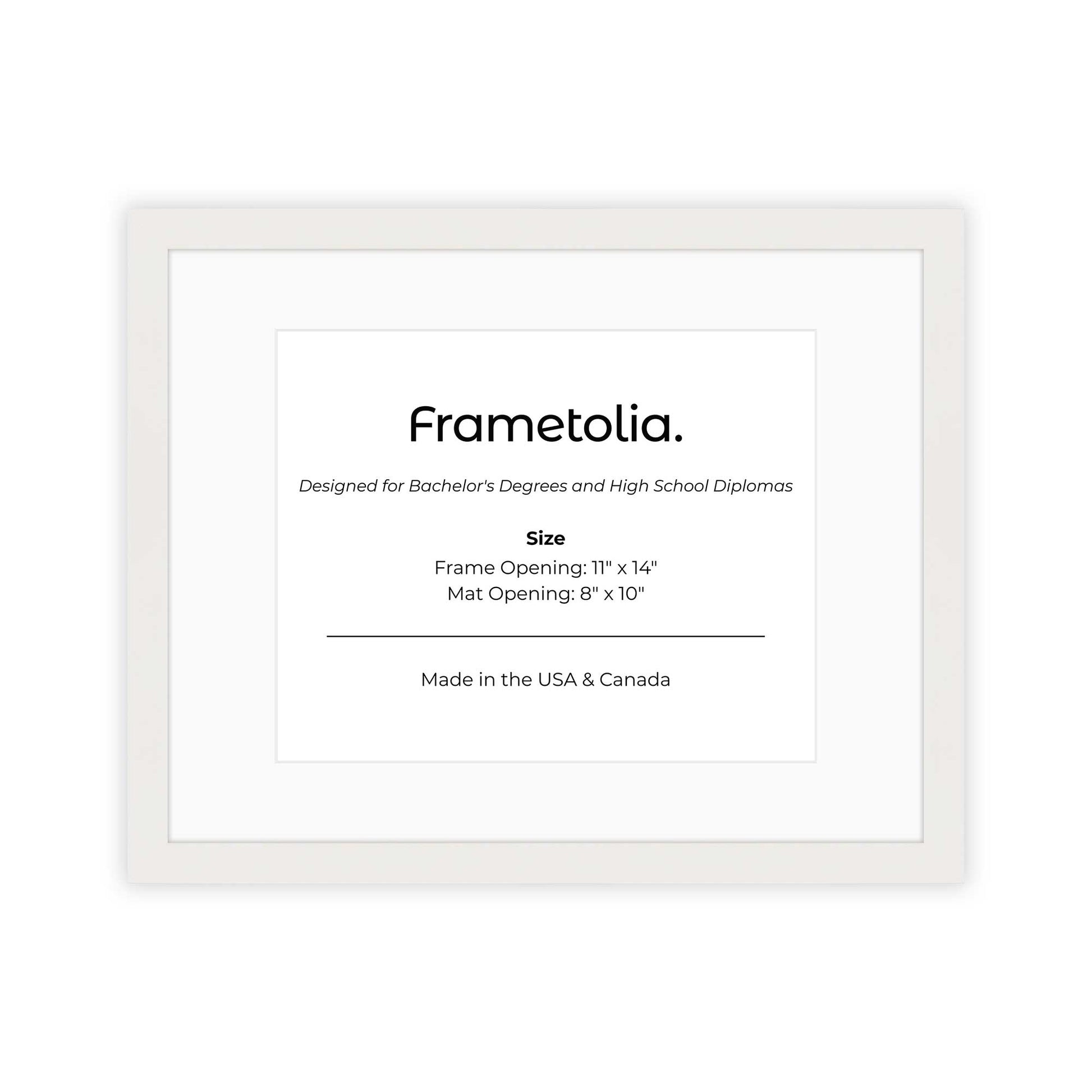 11" x 14" Opaque White Manhattan  Diploma Frame with Mat - 8 x 10 opening
