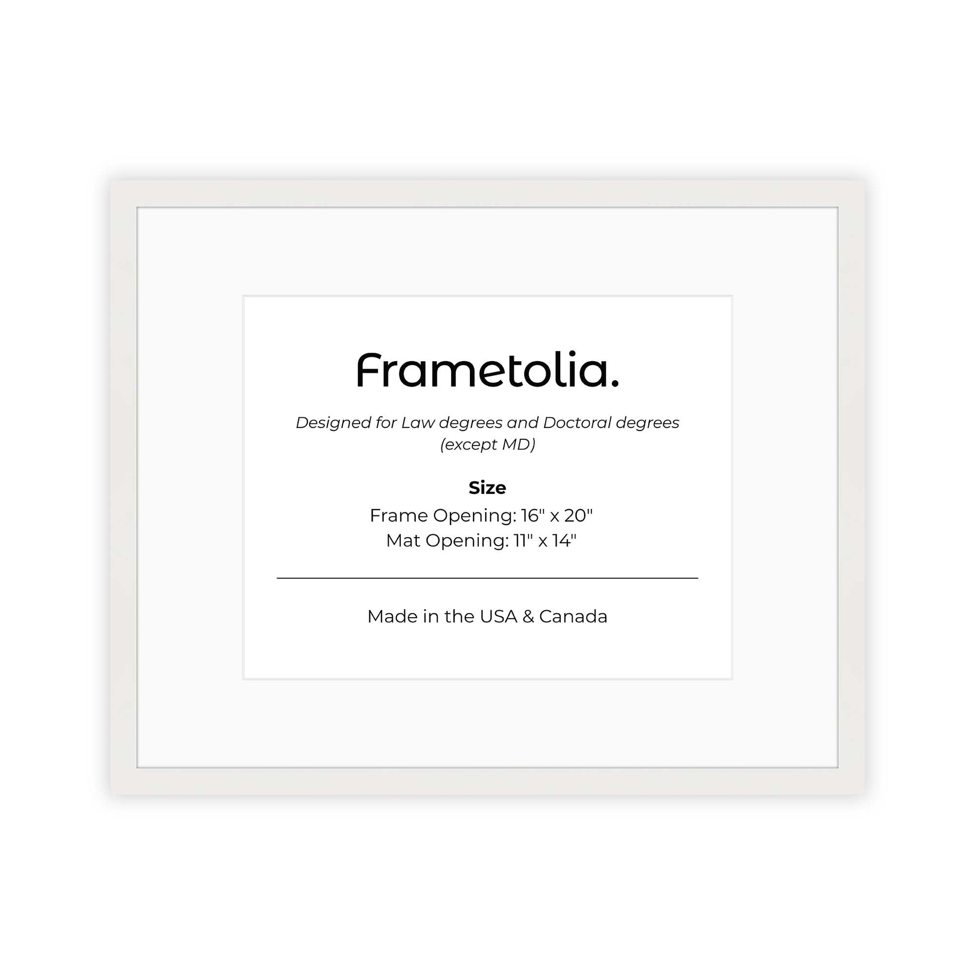 16" x 20" Opaque White Manhattan  Diploma Frame with Mat - 11 x 14 opening