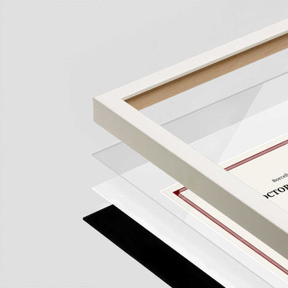 Opaque White Manhattan Wall Frame corner Close up with layers broken out