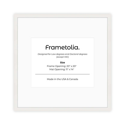 20" x 20" Opaque White Manhattan  Diploma Frame with Mat - 11 x 14 opening