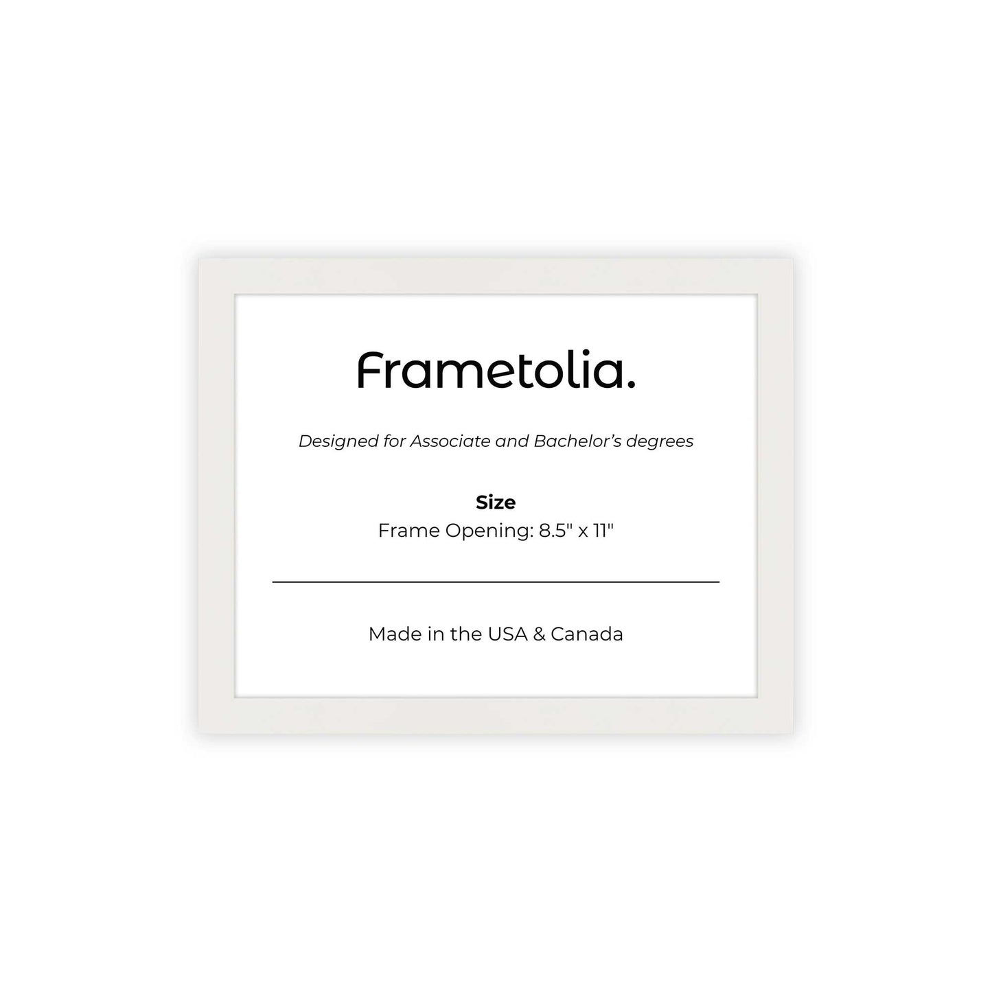 8.5" x 11" Opaque White Manhattan  Diploma Frame - No Mat