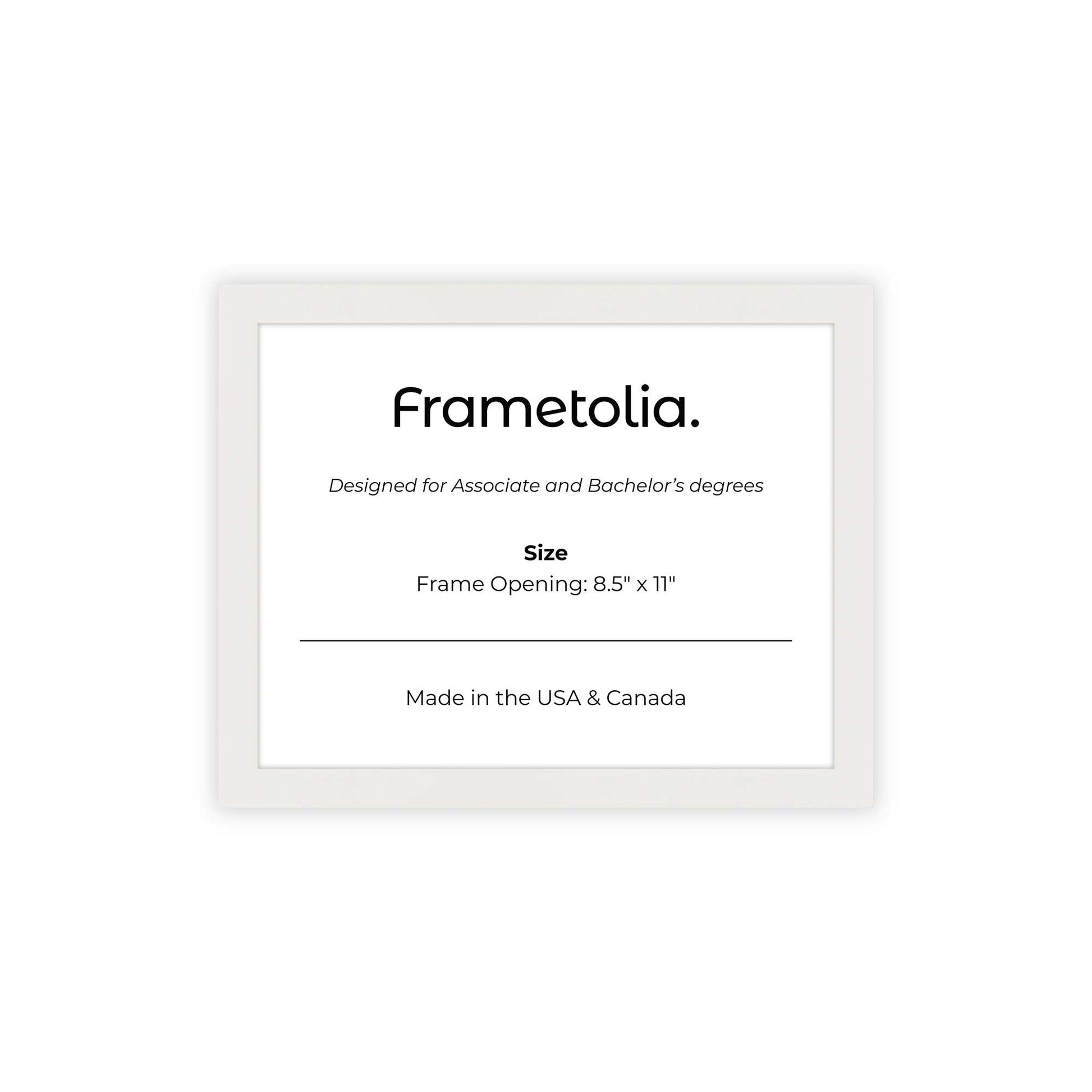 8.5" x 11" Opaque White Manhattan  Diploma Frame - No Mat