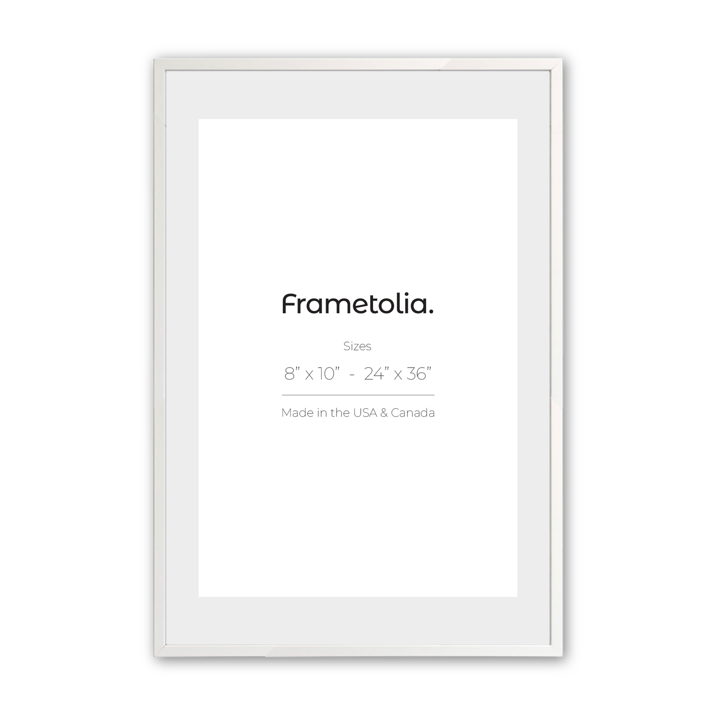 Opaque White Narrow Width Modern Wall Frame