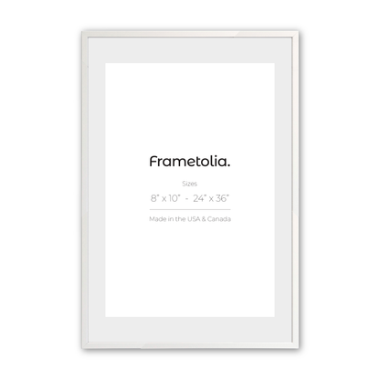 Opaque White Narrow Width Modern Wall Frame