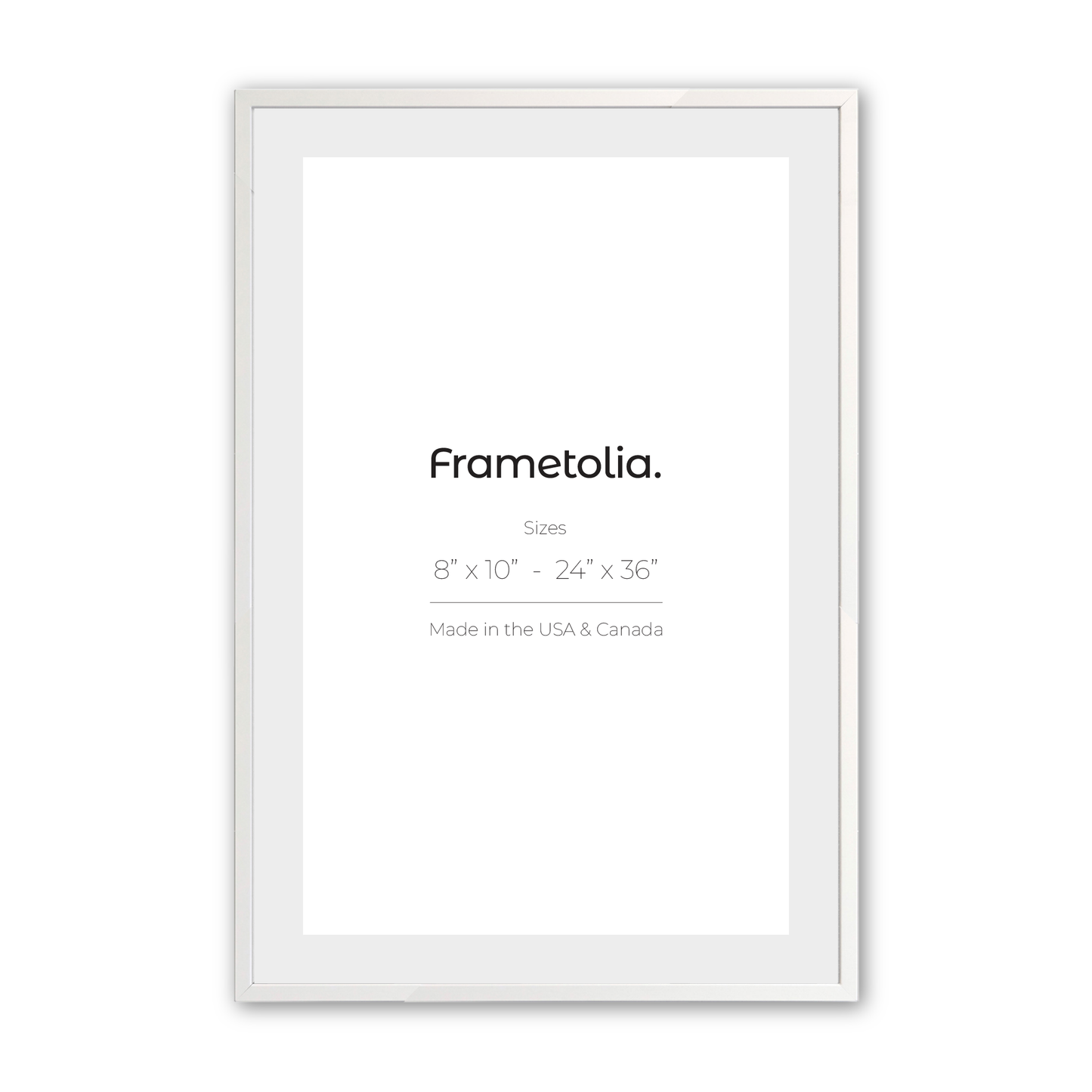 Opaque White Narrow Width Modern Wall Frame