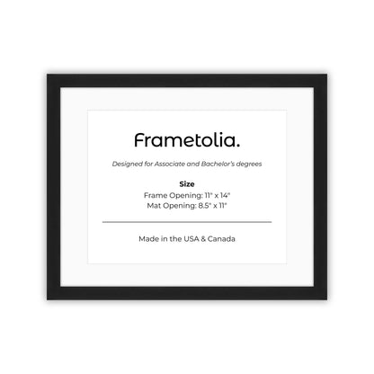 11" x 14" Espresso Manhattan  Diploma Frame with mat -  8.5 x 11 opening