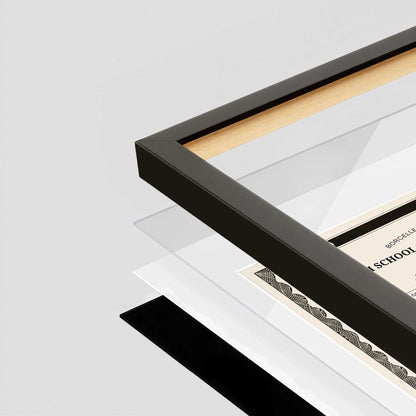 Espresso Manhattan Wall Frame corner Close up with layers broken out