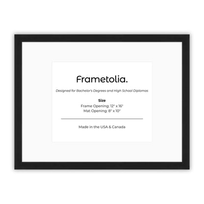 12" x 16" Espresso Manhattan  Diploma Frame with Mat - 8 x 10 opening