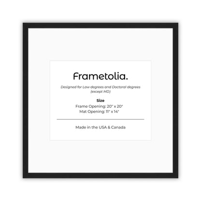 20" x 20" Espresso Manhattan  Diploma Frame with Mat - 11 x 14 opening
