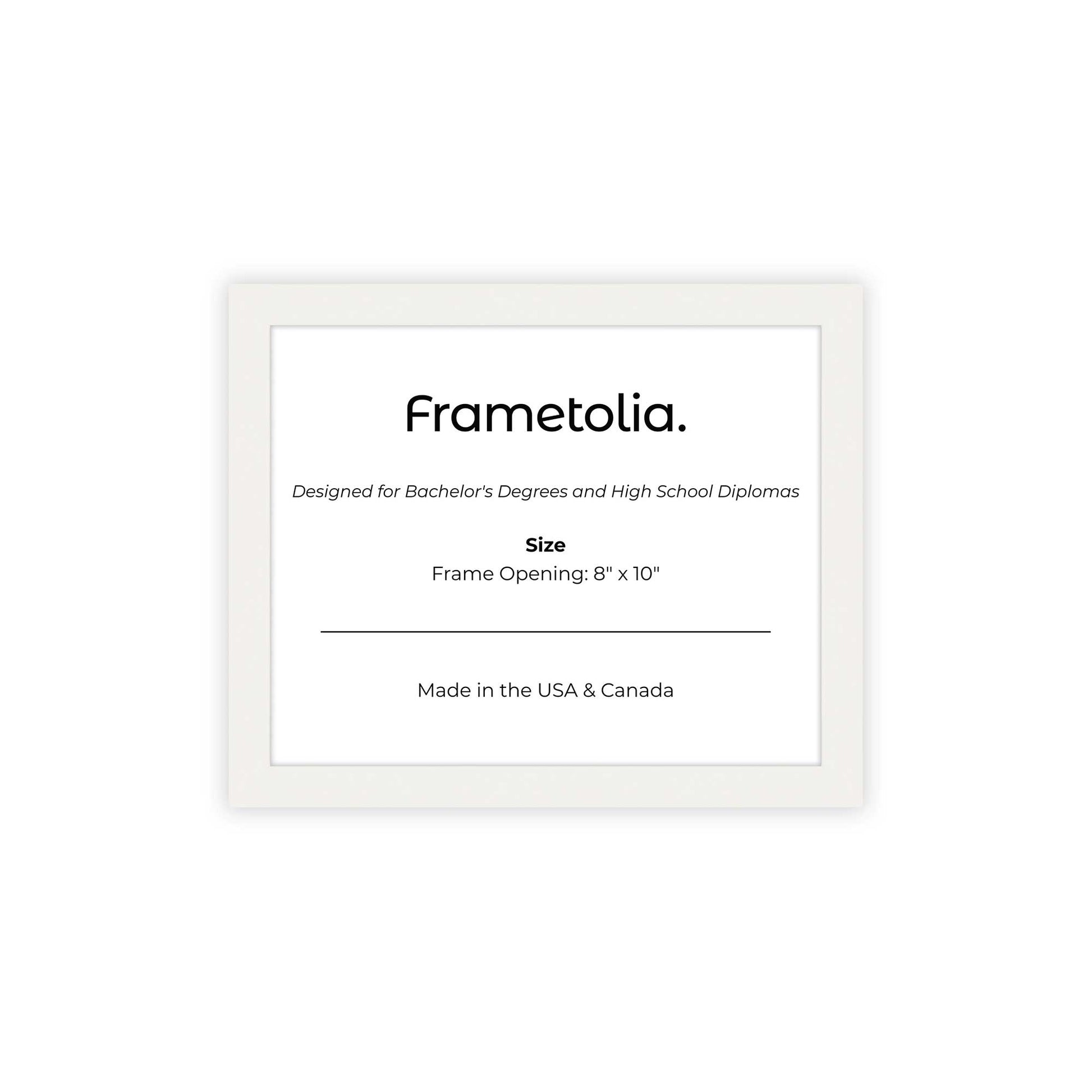 8" x 10" White Lacquer Manhattan Diploma Frame - No Mat