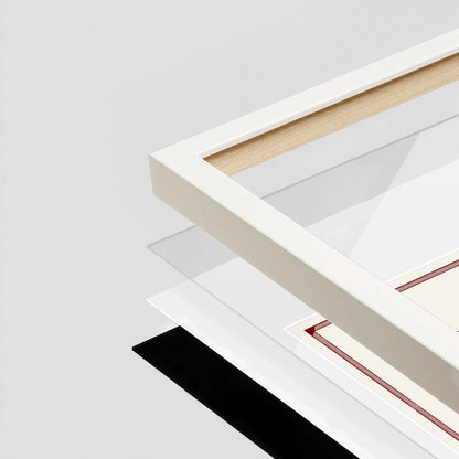 White Lacquer Manhattan Wall Frame corner Close up with layers broken out