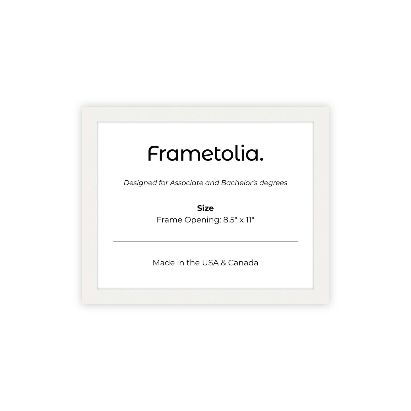 8.5" x 11" White Lacquer Manhattan  Diploma Frame - No Mat