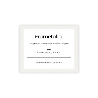 8.5" x 11" White Lacquer Manhattan  Diploma Frame - No Mat