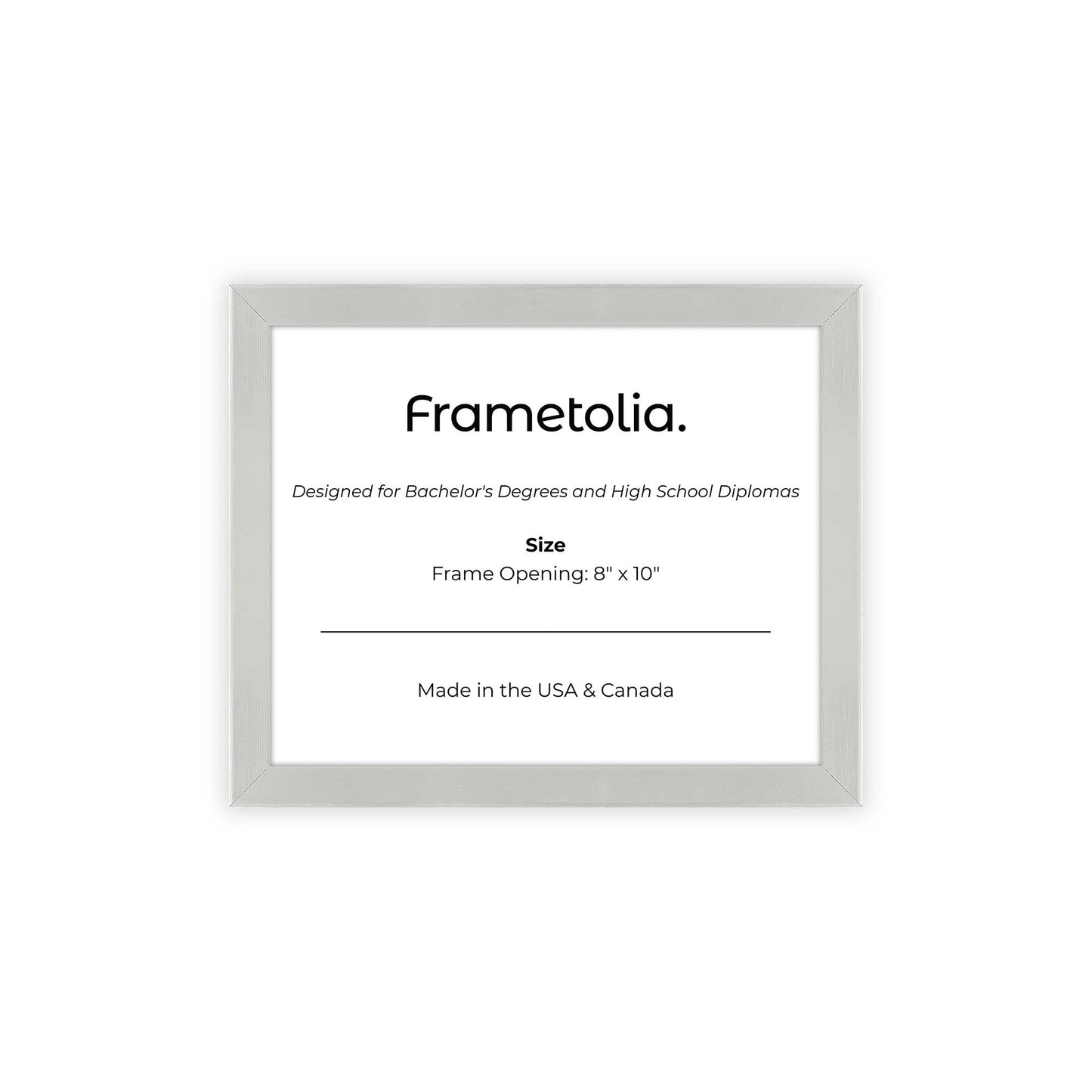 8" x 10" Titanium Silver Manhattan Diploma Frame - No Mat