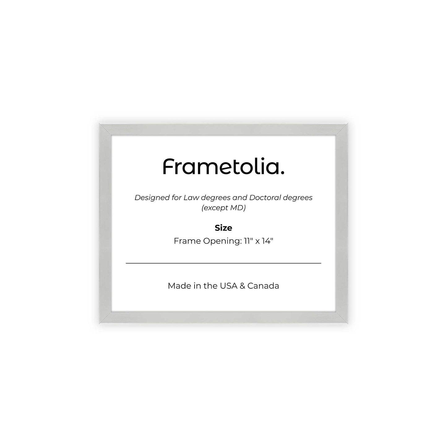 11" x 14" Titanium Silver Manhattan  Diploma Frame - No Mat