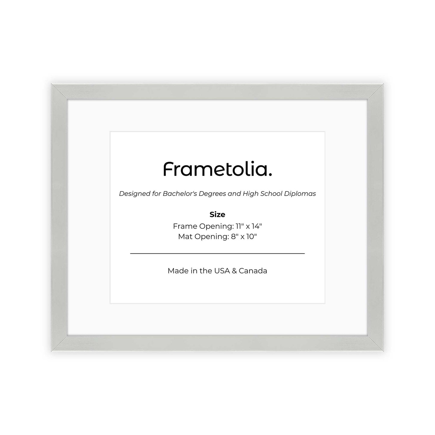 11" x 14" Titanium Silver Manhattan  Diploma Frame with Mat - 8 x 10 opening
