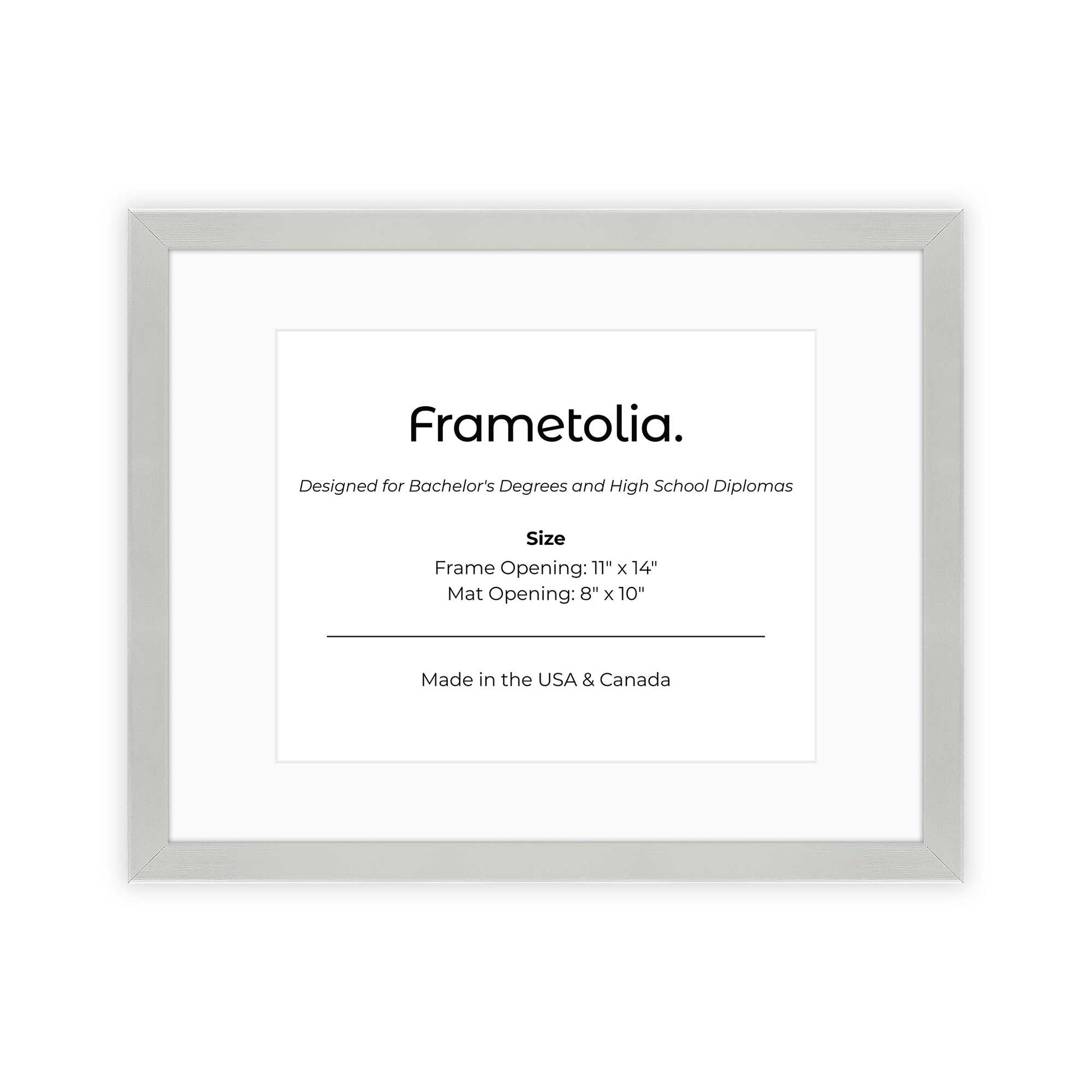 11" x 14" Titanium Silver Manhattan  Diploma Frame with Mat - 8 x 10 opening