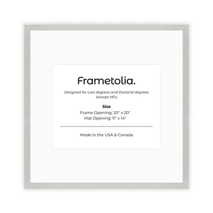 20" x 20" Titanium Silver Manhattan  Diploma Frame with Mat - 11 x 14 opening