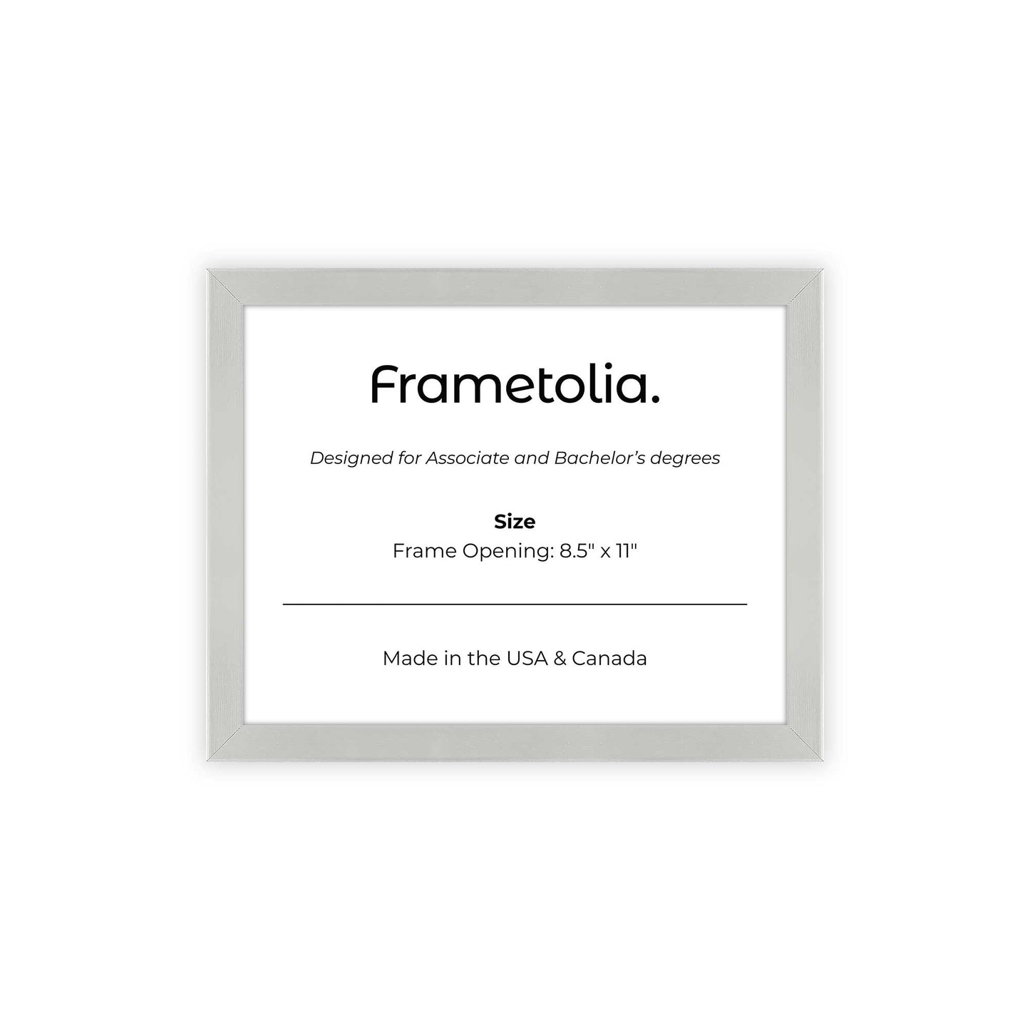 8.5" x 11" Titanium Silver Manhattan  Diploma Frame - No Mat