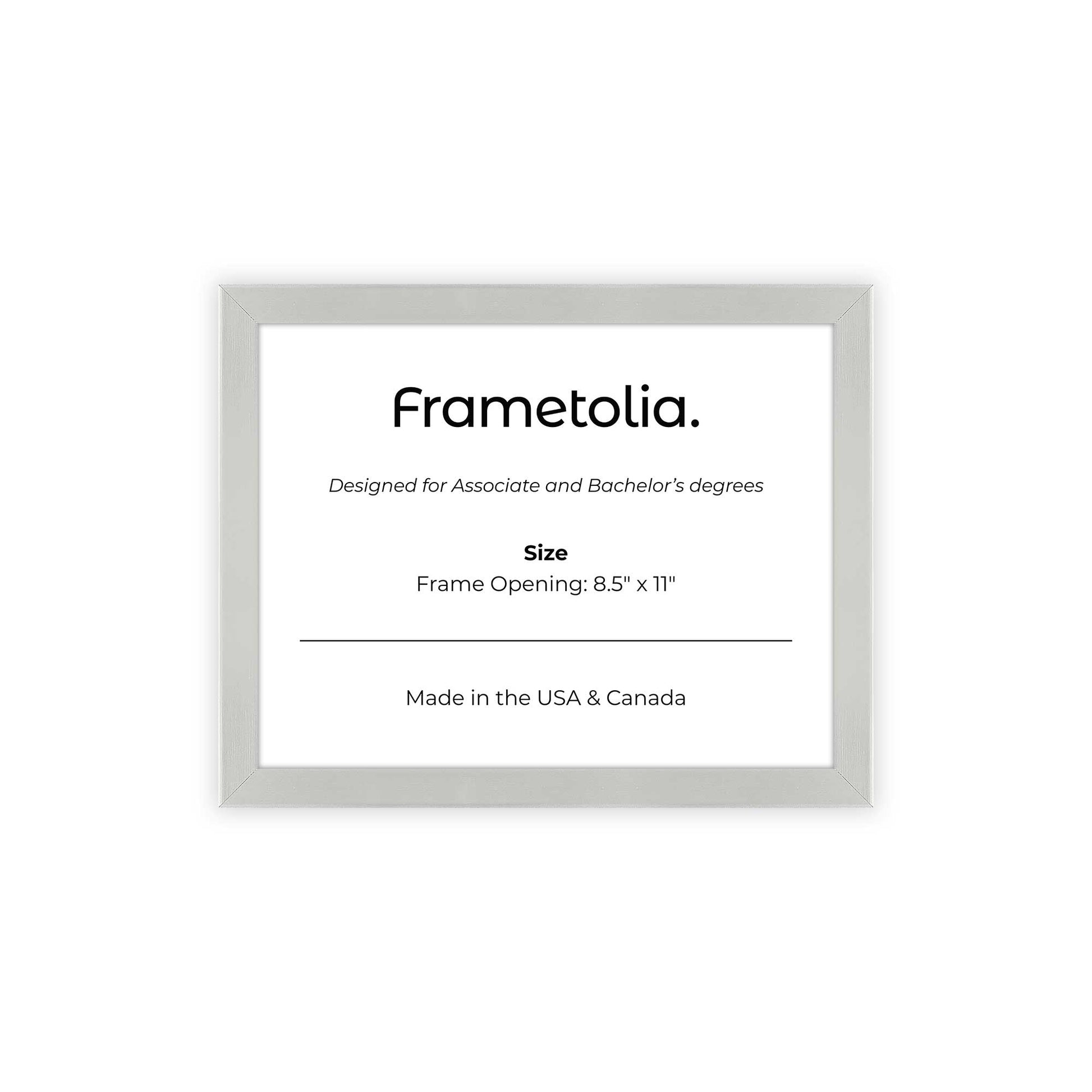 8.5" x 11" Titanium Silver Manhattan  Diploma Frame - No Mat