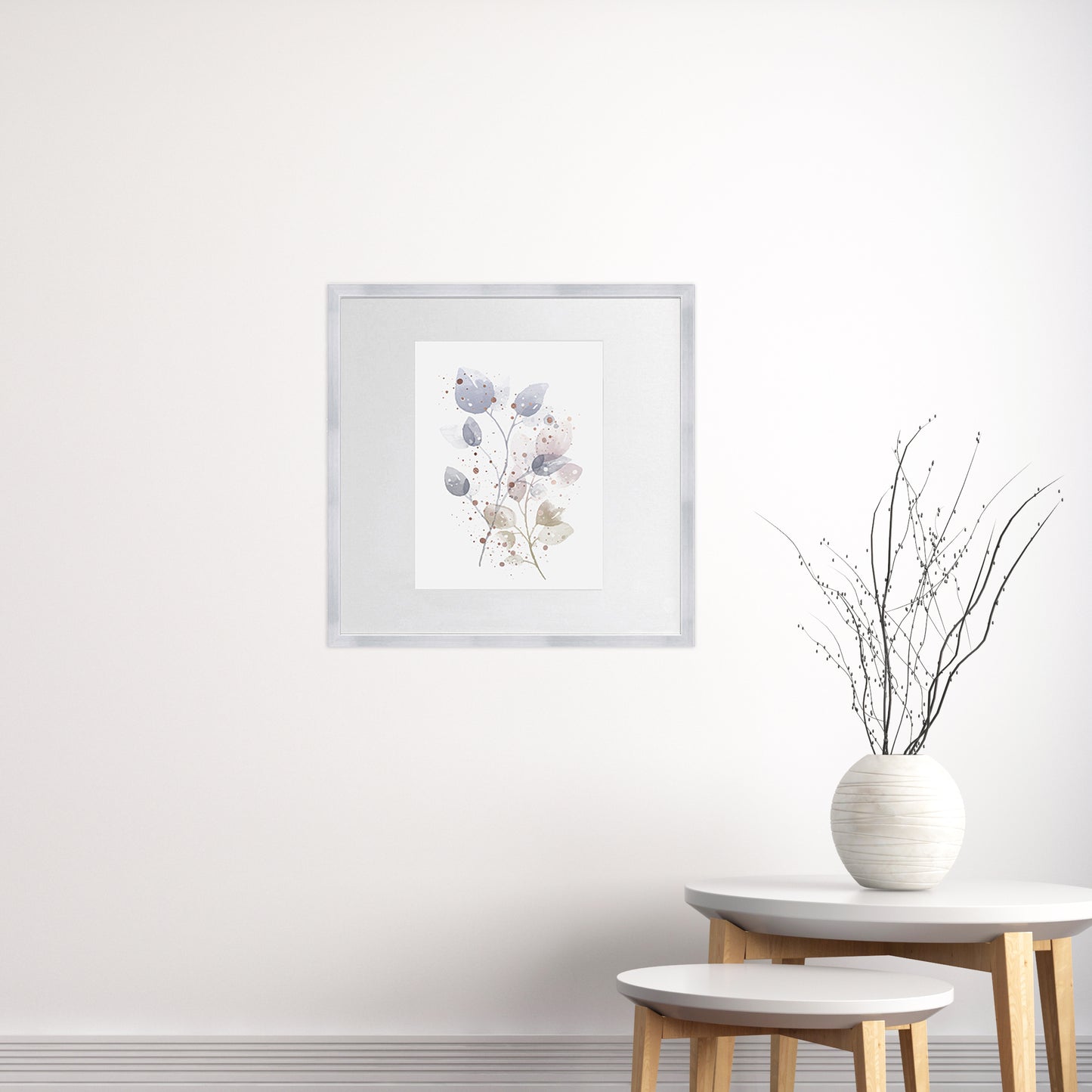 [LIFESTYLE],Titanium Silver Narrow Width Wall Frame in a room