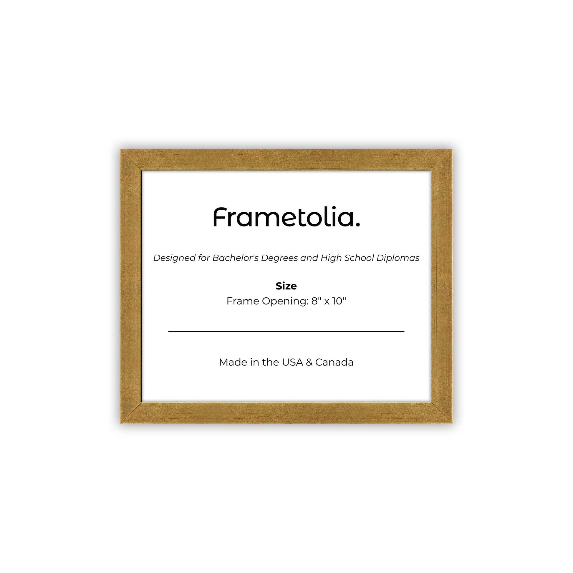 8" x 10" Pale Gold Manhattan Diploma Frame - No Mat