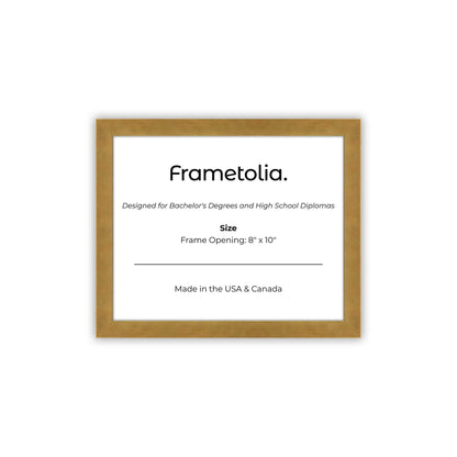 8" x 10" Pale Gold Manhattan Diploma Frame - No Mat