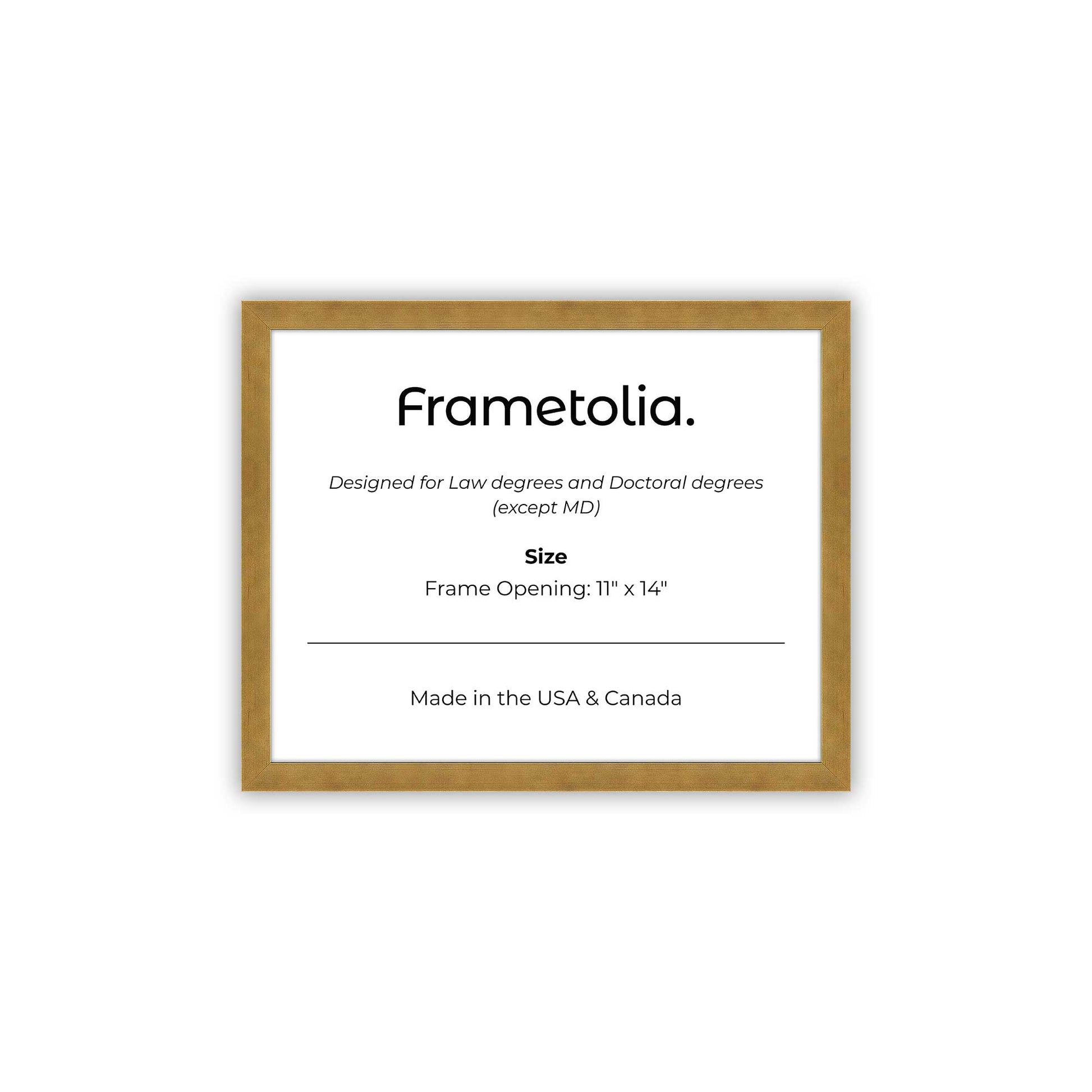 11" x 14" Pale Gold Manhattan  Diploma Frame - No Mat