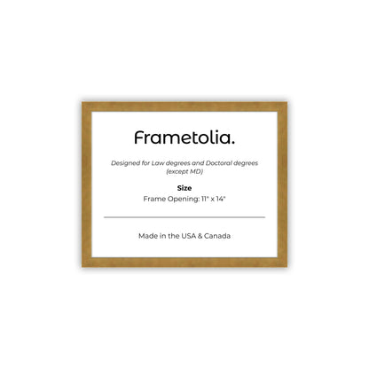 11" x 14" Pale Gold Manhattan  Diploma Frame - No Mat