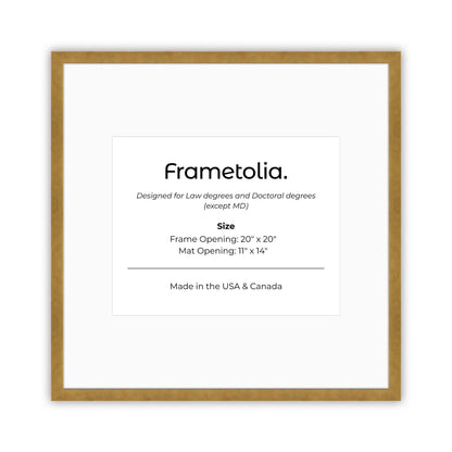 20" x 20" Pale Gold Manhattan  Diploma Frame with Mat - 11 x 14 opening