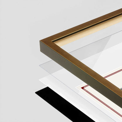 Pale Gold Manhattan Wall Frame corner Close up with layers broken out