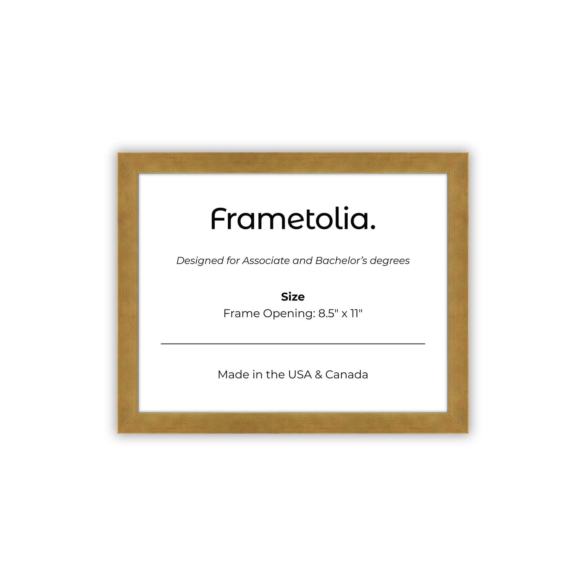 8.5" x 11" Pale Gold Manhattan  Diploma Frame - No Mat