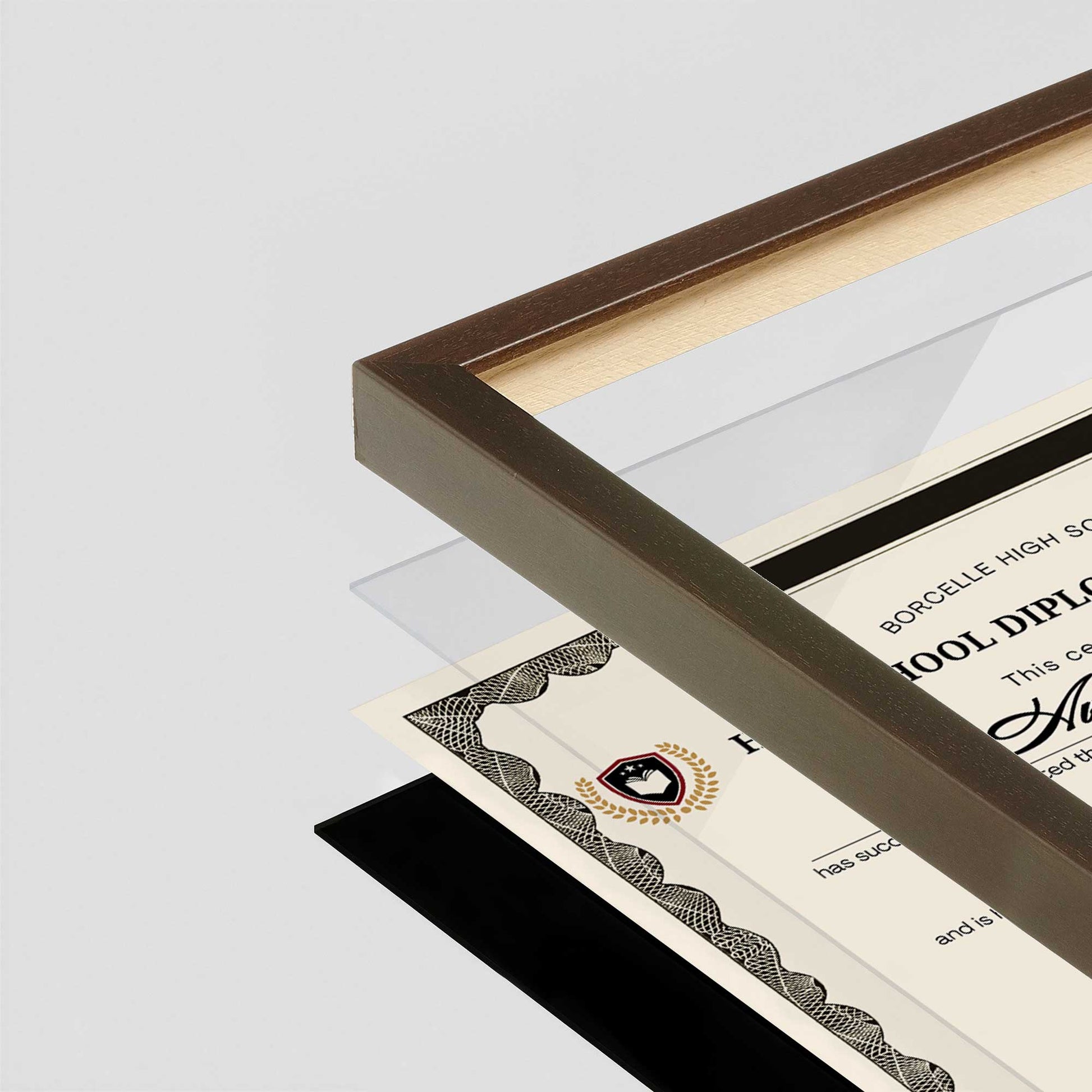 Belvinder Brown Manhattan Wall Frame corner Close up with layers broken out