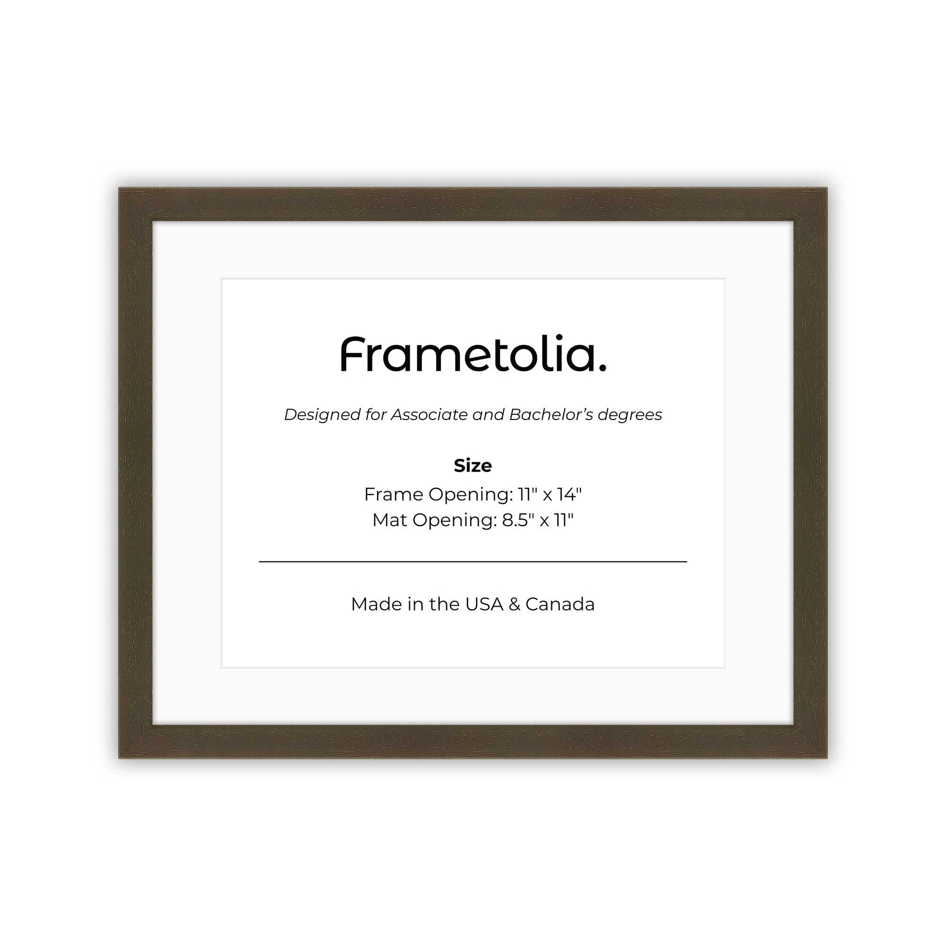 11" x 14" Belvinder Brown Manhattan  Diploma Frame with mat -  8.5 x 11 opening