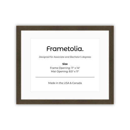 11" x 14" Belvinder Brown Manhattan  Diploma Frame with mat -  8.5 x 11 opening