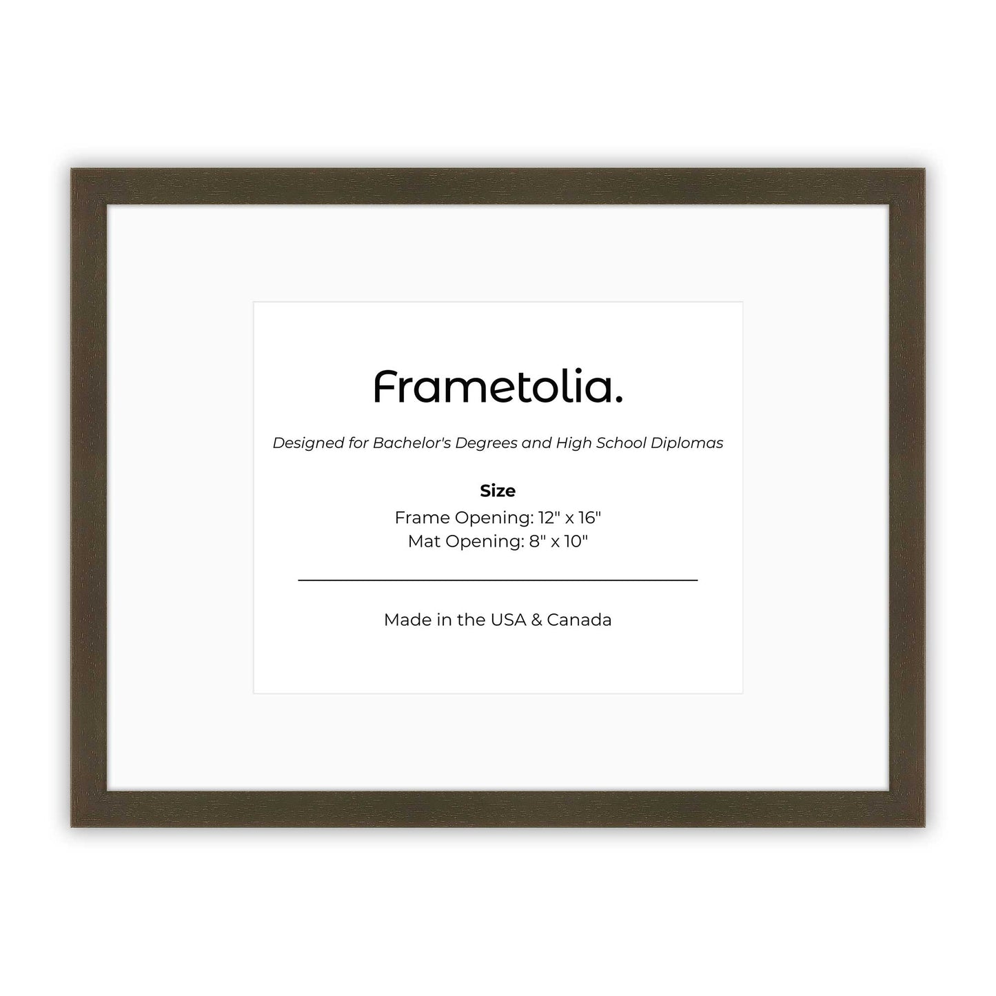 12" x 16" Belvinder Brown Manhattan  Diploma Frame with Mat - 8 x 10 opening
