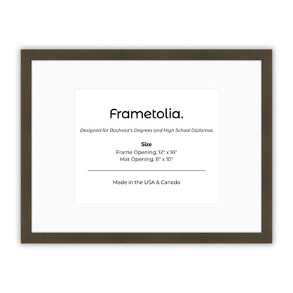 12" x 16" Belvinder Brown Manhattan  Diploma Frame with Mat - 8 x 10 opening