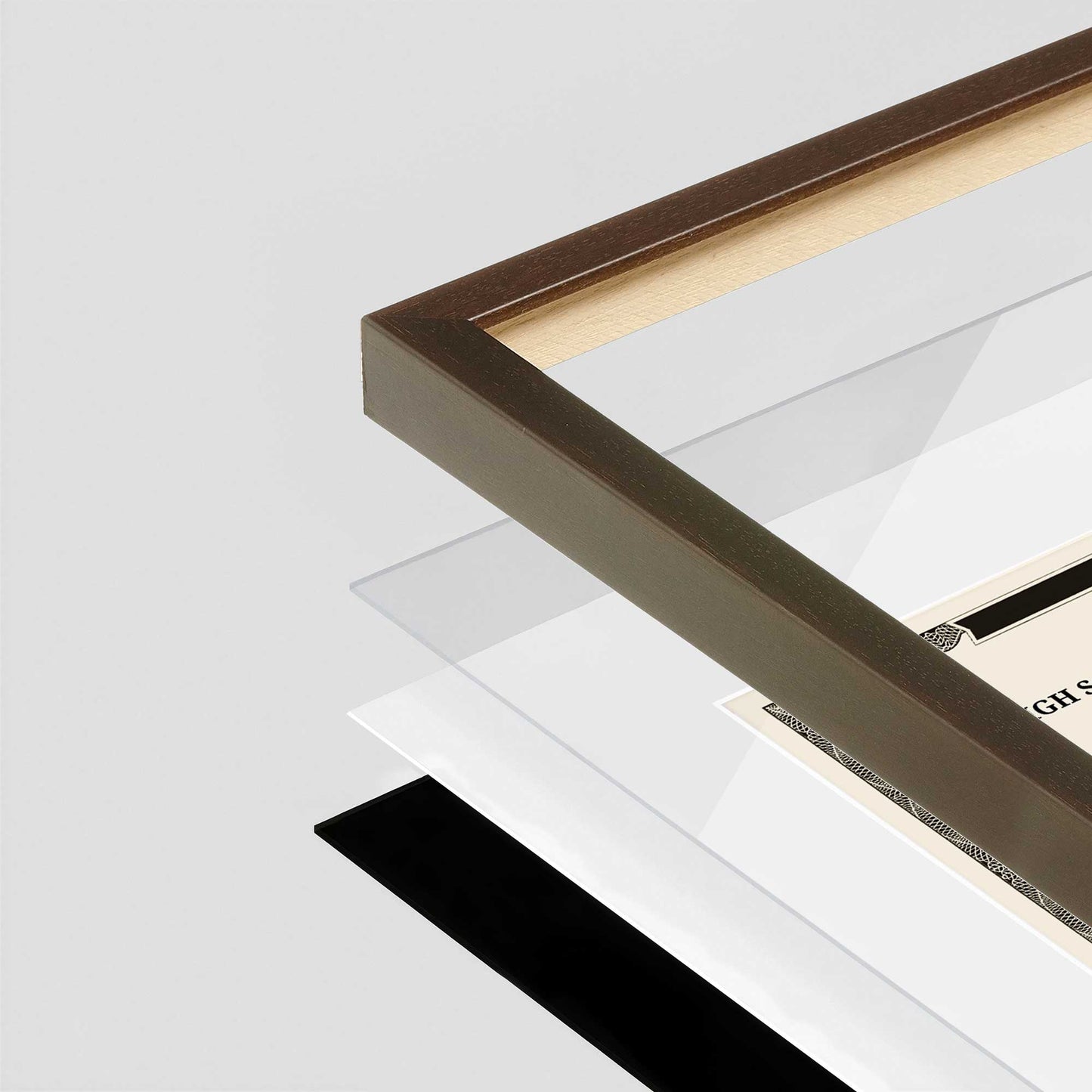 Belvinder Brown Manhattan Wall Frame corner Close up with layers broken out